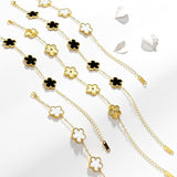 AICase 18K Gold Plated Clover Bracelet Dupes Gold/White/Black Bracelet Set