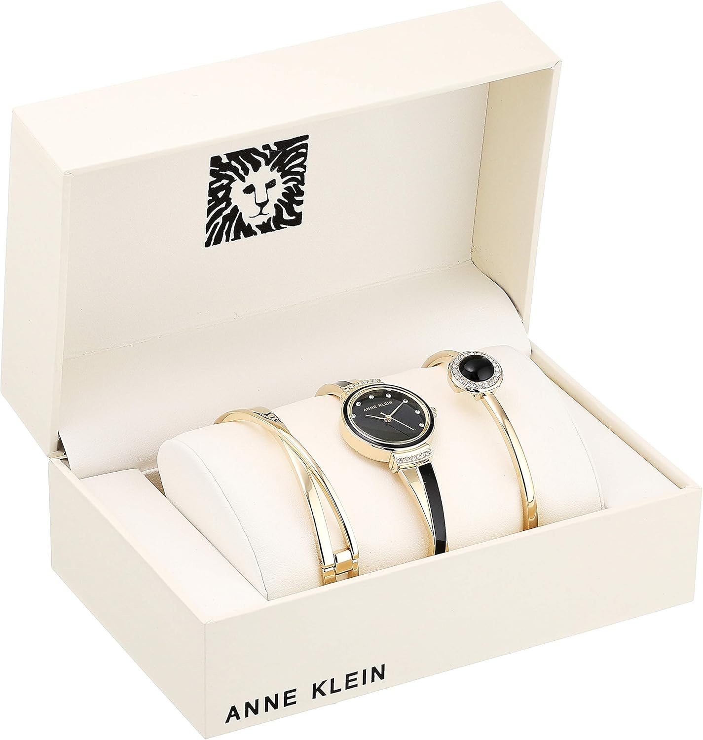 Anne Klein Women's Premium Crystal Accented Watch and Bangle Set