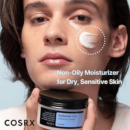 COSRX Hyaluronic Acid Moisturizing Cream, Long-lasting Hydration, Rich Moisturizer for Sensitive Skin