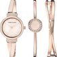 Anne Klein Women's Premium Crystal Accented Watch and Bangle Set