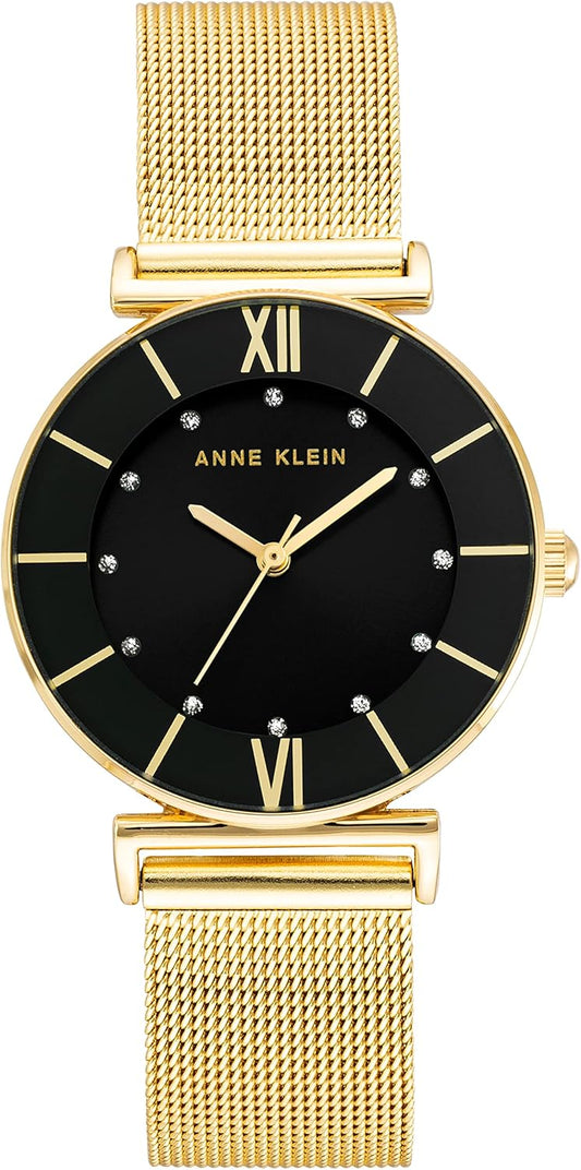 Anne Klein Women's Glitter Accented Mesh Bracelet Watch