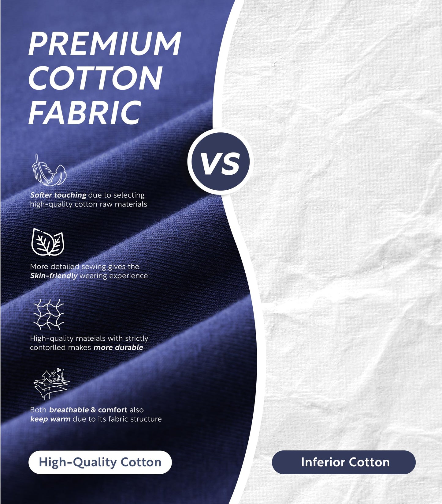 DAVID ARCHY Mens Pajamas Set Soft Cotton Notched Collar Pajamas for Men Long Sleeve Mens Sleepwear with Pockets & Front Fly