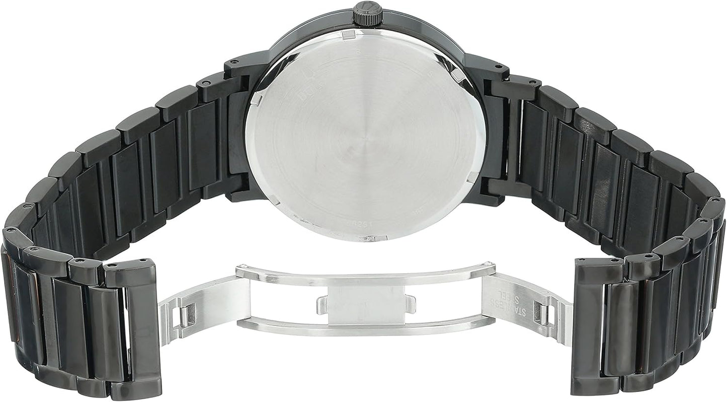 Bulova Men's 3-Hand Quartz Watch with Diamond Dial and Edge to Edge Crystal