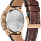Citizen Men's Eco-Drive Chronograph Sport Casual Avion Watch, Rose Gold Stainless Steel with Brown Leather Strap, Blue Dial (Model: CA4213-18L)