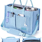 FIORETTO Canvas Tote Bag for Women with Zipper Closure & Individual Compartments for Work College for Teacher & Nurse