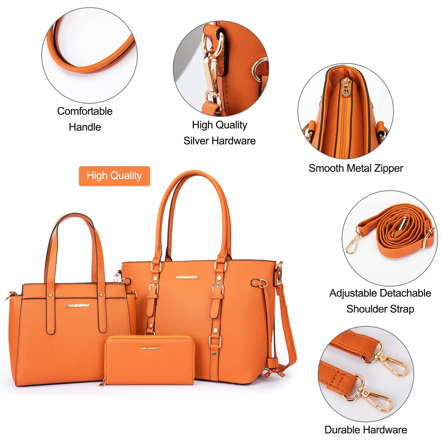 Montana West 3PCS Purses for Women Tote Bag and Wallet Set Shoulder Satchel Handbags