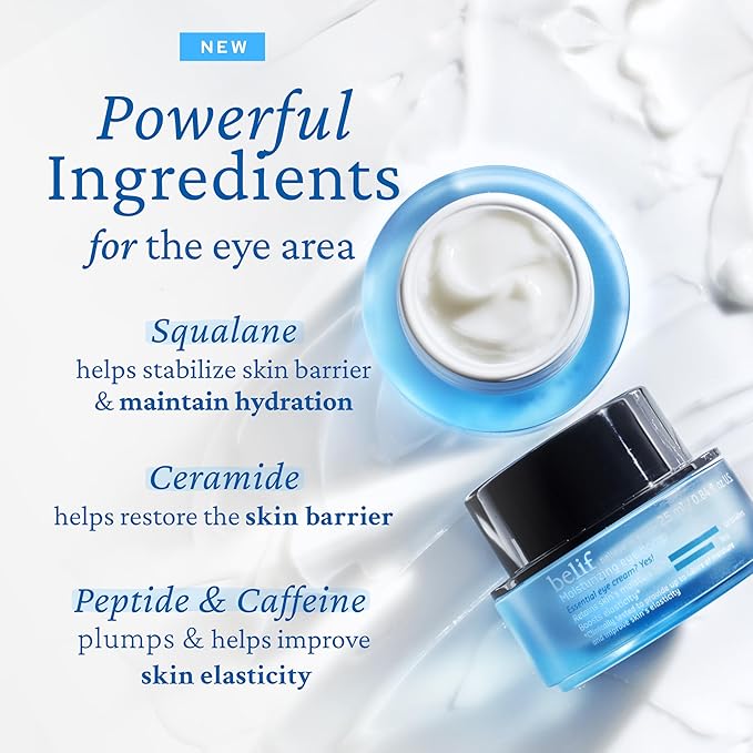 belif Peptide Eye Bomb, Anti-Aging Eye Cream for Wrinkles, Fine Lines, Crow’s Feet & Eye Bags, 48hr Hydration with Ceramide