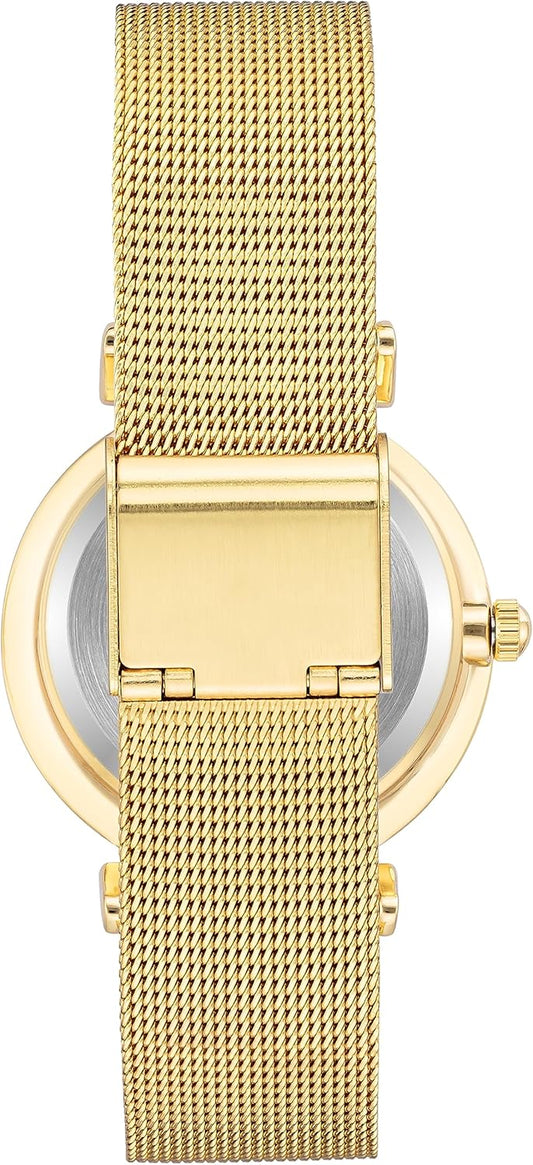 Anne Klein Women's Glitter Accented Mesh Bracelet Watch