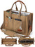 FIORETTO Canvas Tote Bag for Women with Zipper Closure & Individual Compartments for Work College for Teacher & Nurse