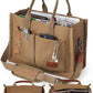 FIORETTO Canvas Tote Bag for Women with Zipper Closure & Individual Compartments for Work College for Teacher & Nurse