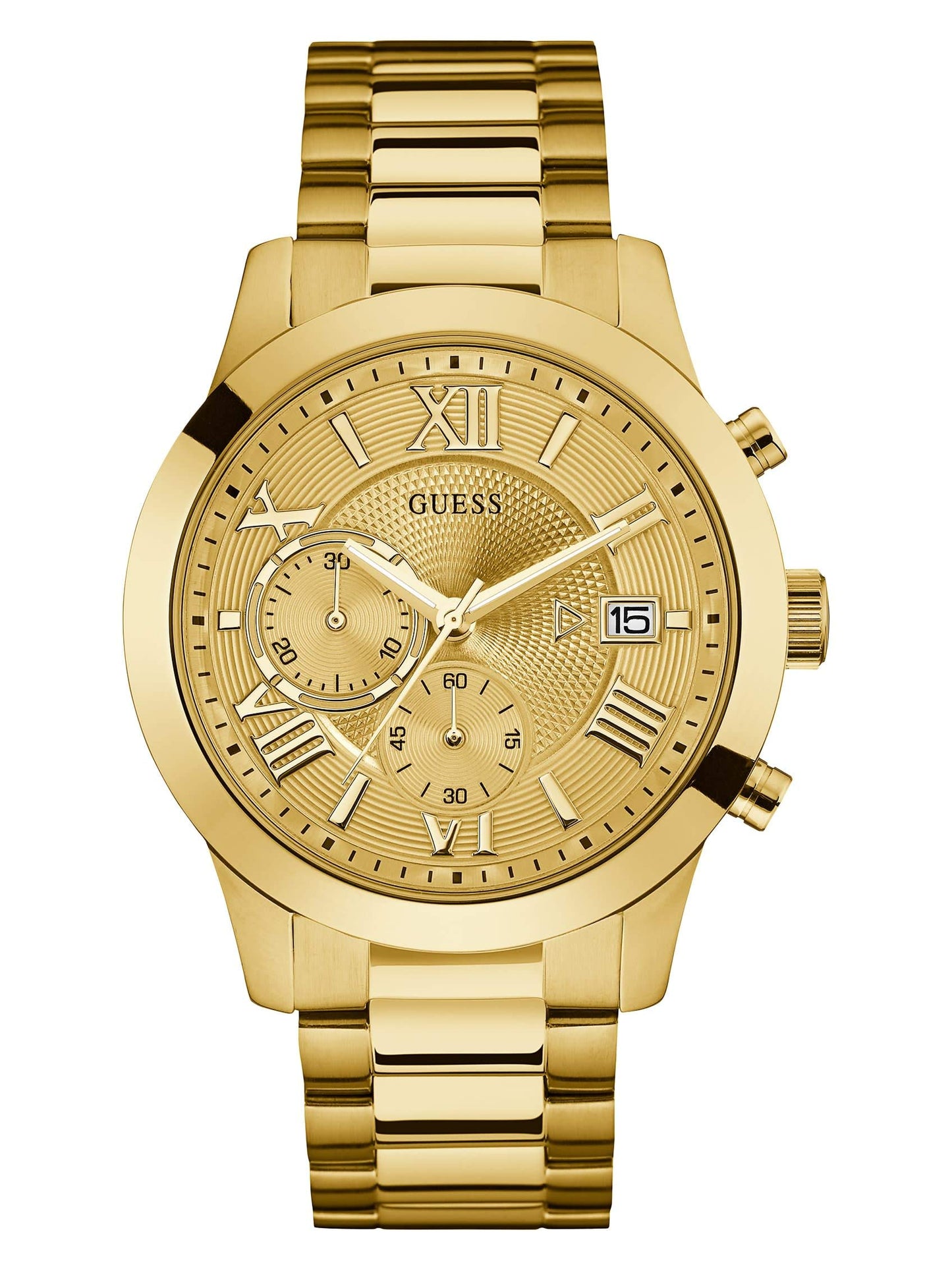 GUESS Men's Stainless Steel Gunmetal Chronograph Bracelet Watch