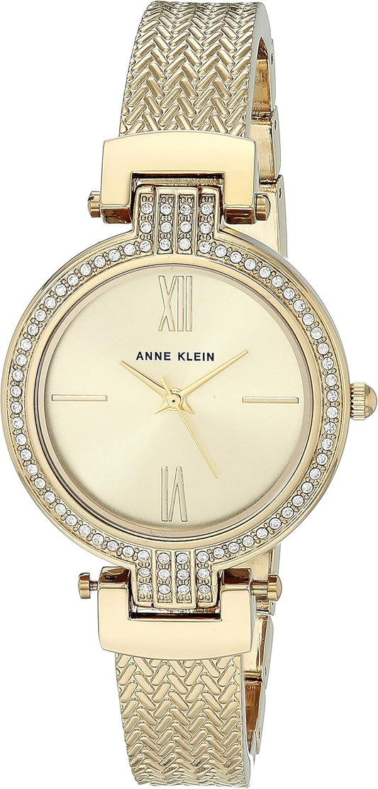 Anne Klein Women's Premium Crystal Accented Watch and Bracelet Set, AK/3584