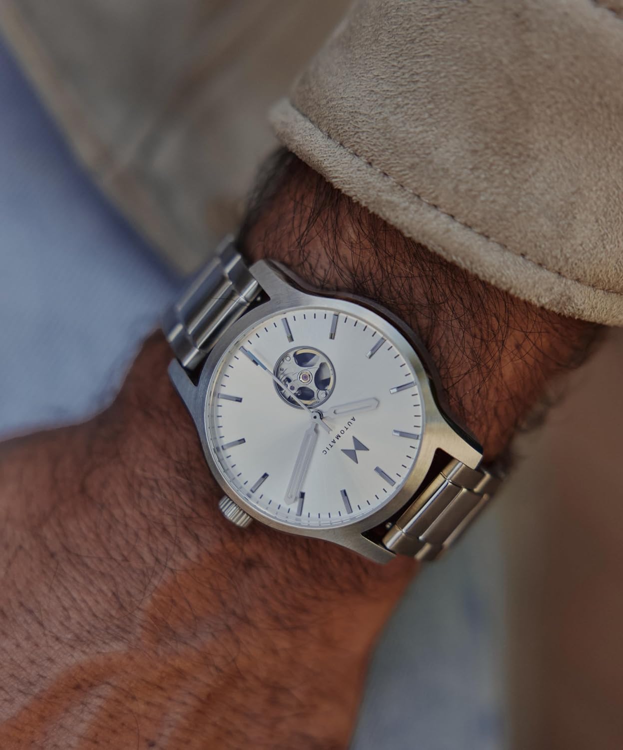 MVMT Classic II Men's 3 Hand Automatic Watch, Stainless Steel Water Resistant up to 5ATM/50 Meters - Everyday Sport Wear for Him - 42mm