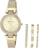 Anne Klein Women's Premium Crystal Accented Watch and Bracelet Set, AK/3584