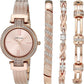 Anne Klein Women's Premium Crystal Accented Watch and Bracelet Set, AK/3584