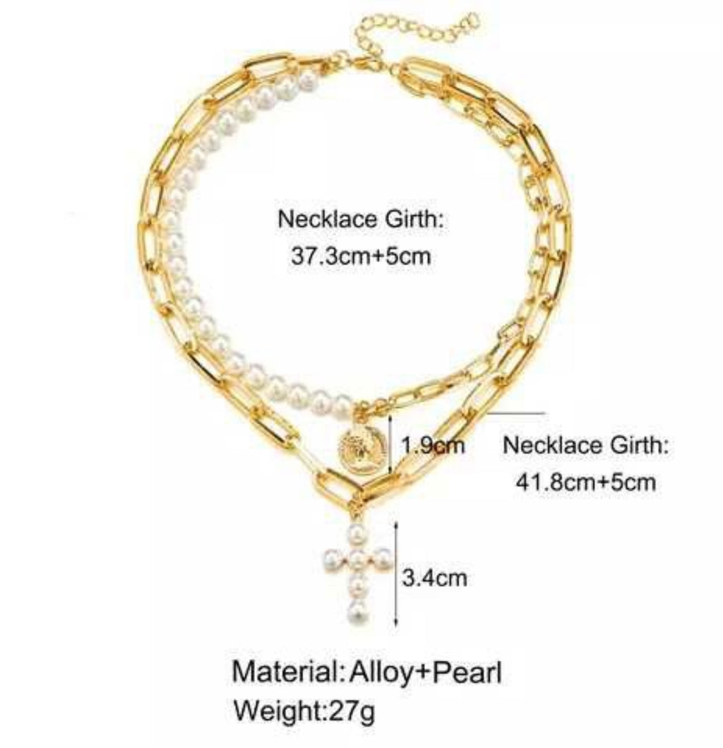 Gold Plated Choker with Pearl Pendants