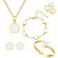 SAVE Fashion Jewelry Set Women's All-Match Set New Lucky Flower Bracelet Five-leaf Clover Necklace Ring Earrings Alloy